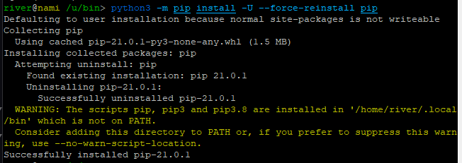 The command to reinstall pip