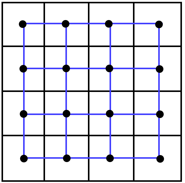 A 4x4 grid and its associated graph